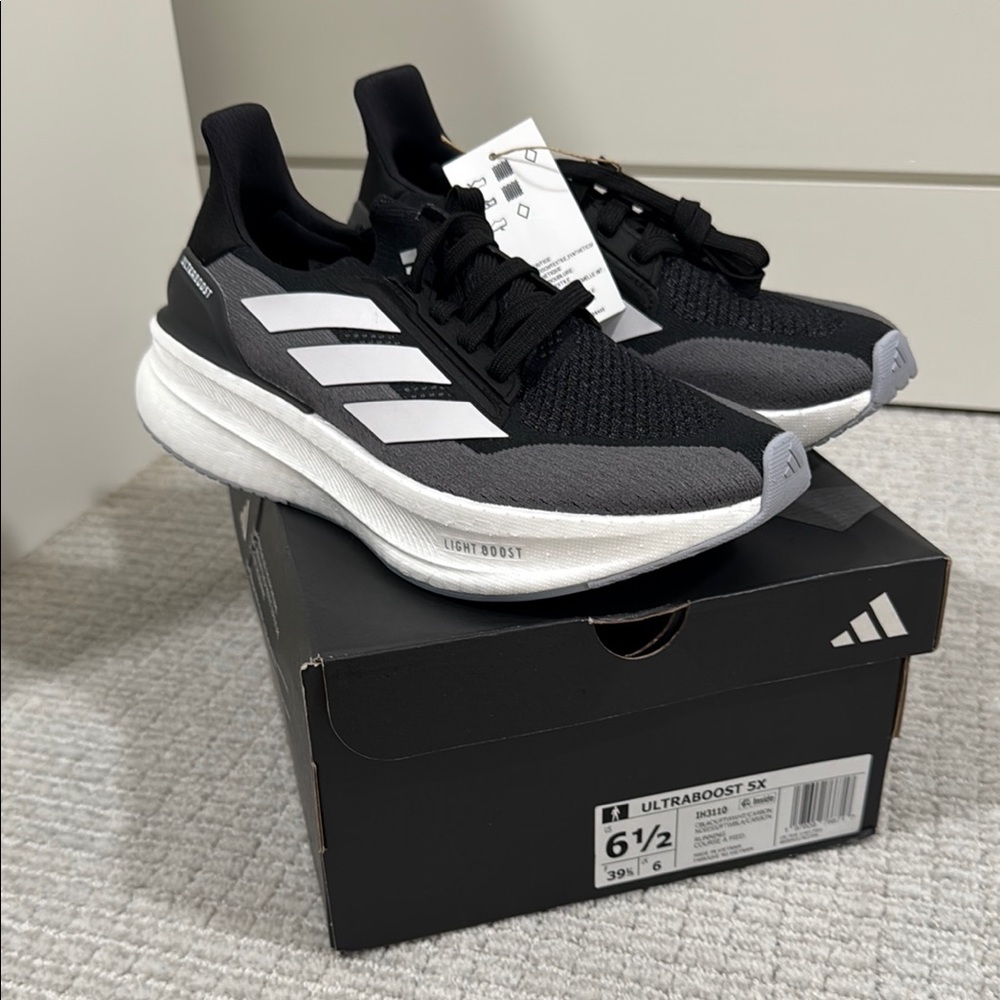 Adidas Ultraboost 5X Black and White Sneakers